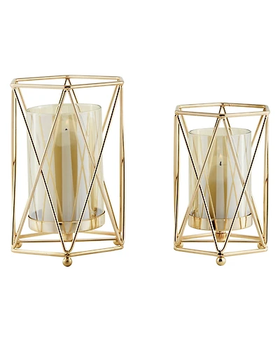 Danya B Prism Warm Hurricane 2-Piece Candle Holders Set