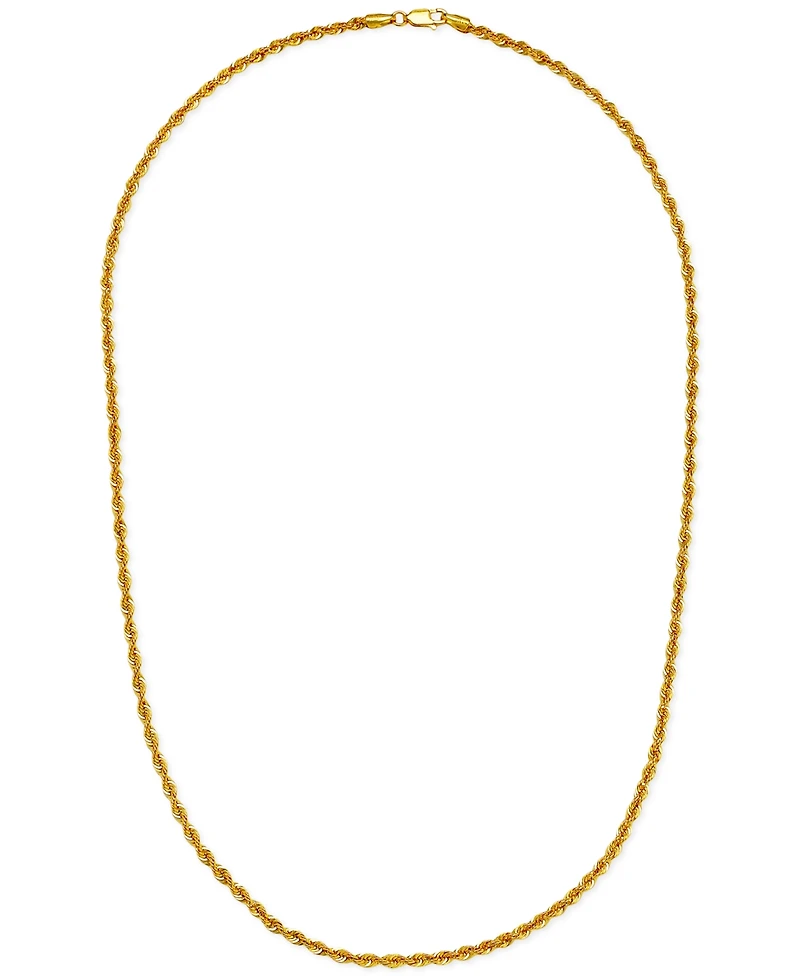 Sparkle Rope Link 22" Chain Necklace (3mm) in 14k Gold