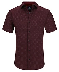 Tom Baine Men's Slim Fit Short Sleeve Performance Stretch Button Down Dress Shirt