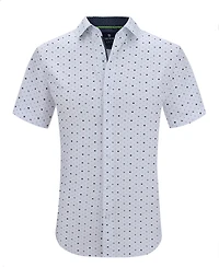 Tom Baine Men's Slim Fit Short Sleeve Performance Stretch Button Down Dress Shirt