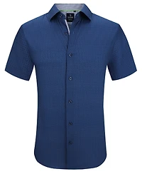 Tom Baine Men's Slim Fit Short Sleeve Performance Stretch Button Down Dress Shirt