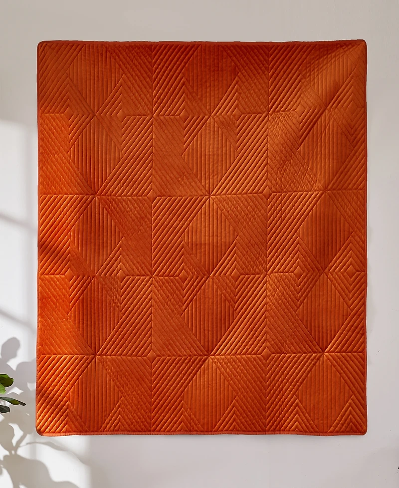 Greenland Home Fashions Riviera Velvet Finely Stitched Quilted Throw, 50"x60"