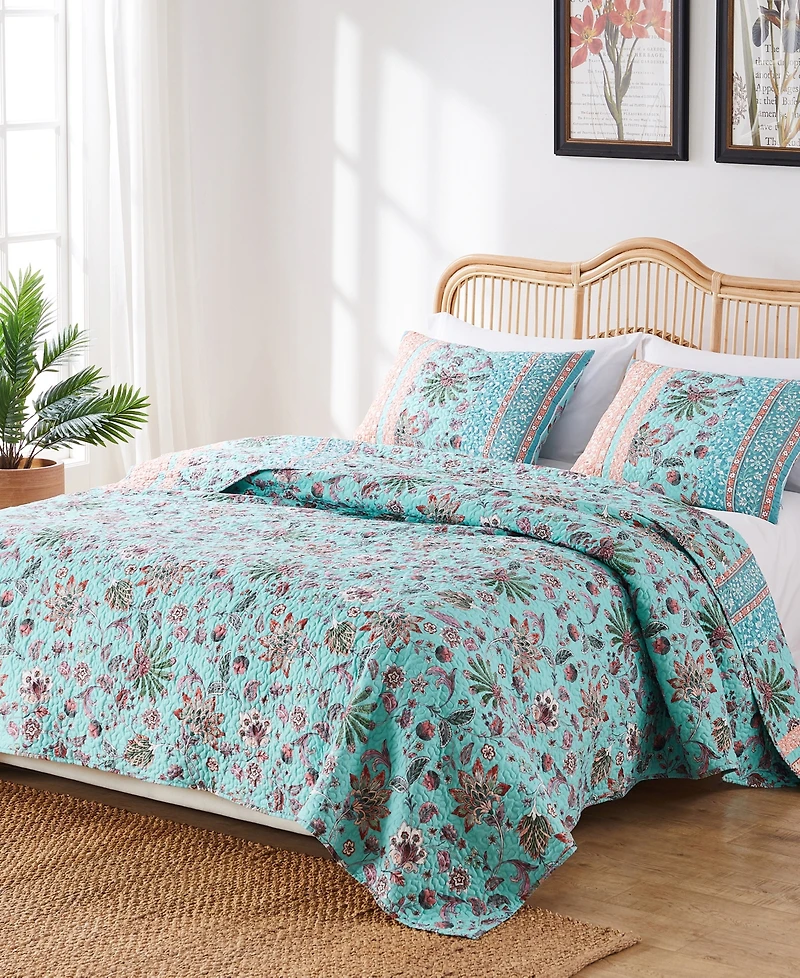 Greenland Home Fashions Audrey Floral Print Piece Quilt Set