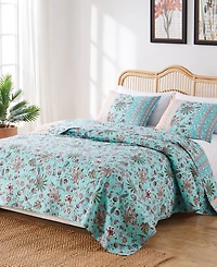 Greenland Home Fashions Audrey Floral Print Piece Quilt Set