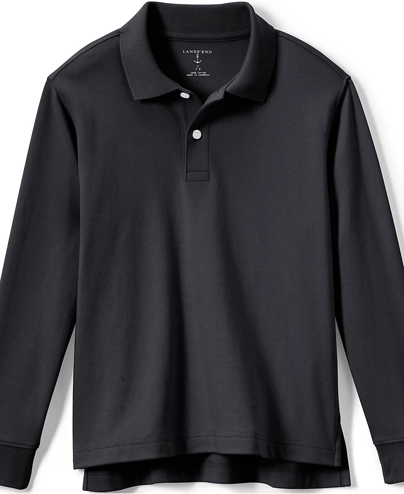 Lands' End Girls Long Sleeve Interlock Polo Shirt