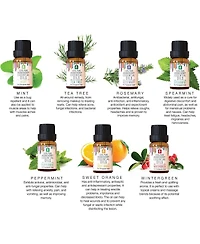 Pursonic Aromatherapy Diffuser & Essential Oil Set-Ultrasonic Top 14 Oils-300ml with 2 Mist Settings 7 Ambient Light Settings--Therapeutic Grade Oils