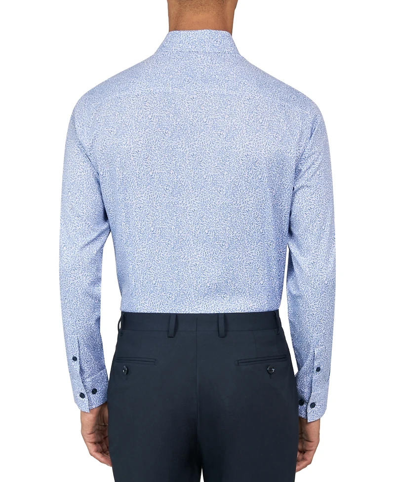 Men's Recycled Slim Fit Floral 4-Way Stretch Performance Dress Shirt