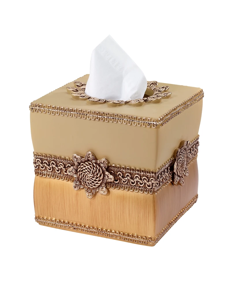 Avanti Braided Medallion Colorblocked Tissue Box Cover