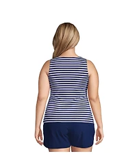 Lands' End Plus Ddd-Cup High Neck Upf 50 Modest Tankini Swimsuit Top