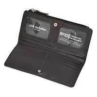 Club Rochelier Ladies Slim Clutch Wallet with Top Zipper