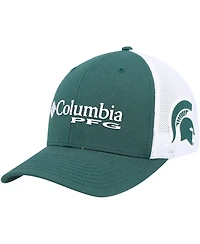Men's Columbia Green, White Michigan State Spartans Pfg Flex Hat