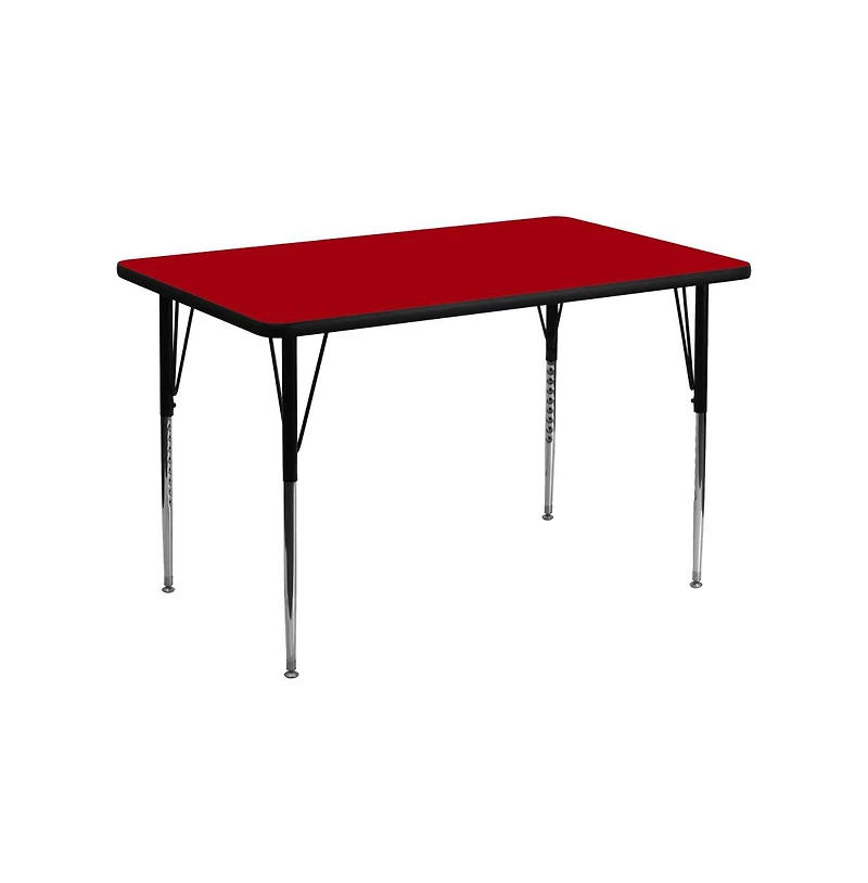 Emma+Oliver 30X48 Rectangle Laminate Adjustable Activity Table