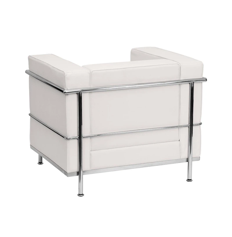 Contemporary Leathersoft Chair With Double Bar Encasing Frame