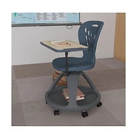Mobile Desk Chair - 360° Tablet Rotation And Storage Cubby