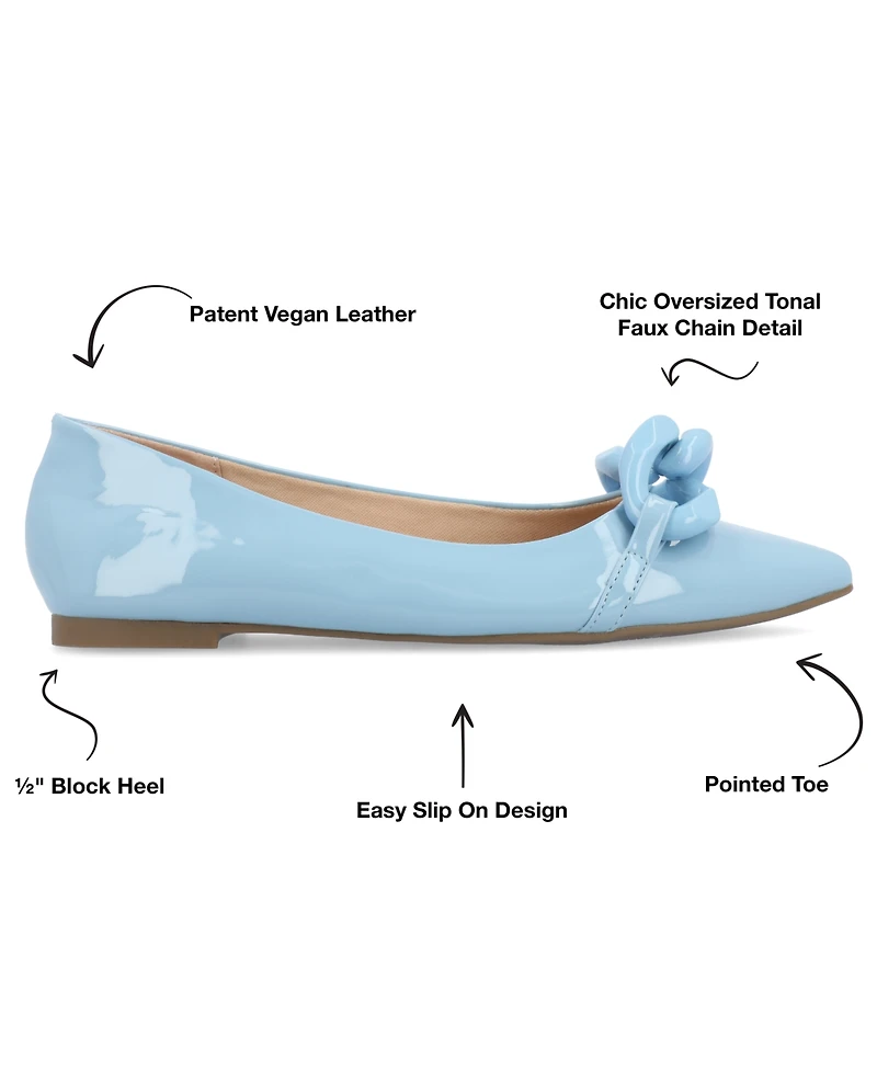 Journee Collection Women's Clareene Chain Pointed Toe Flats
