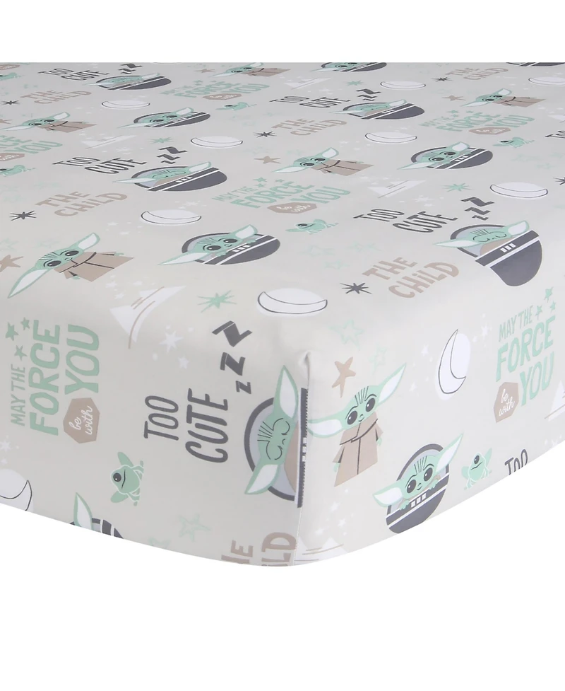 Lambs & Ivy Baby Star Wars Cozy Friends Yoda/Grogu Fitted Crib Sheet