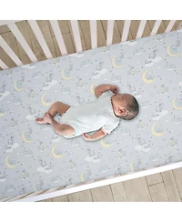 Lambs & Ivy Baby Disney Cozy Friends Winnie the Pooh Gray Fitted Crib Sheet