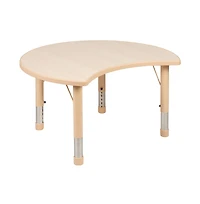 Emma+Oliver 25.125"W X 35.5"L Crescent Plastic Adjustable Activity Table-Seats 4
