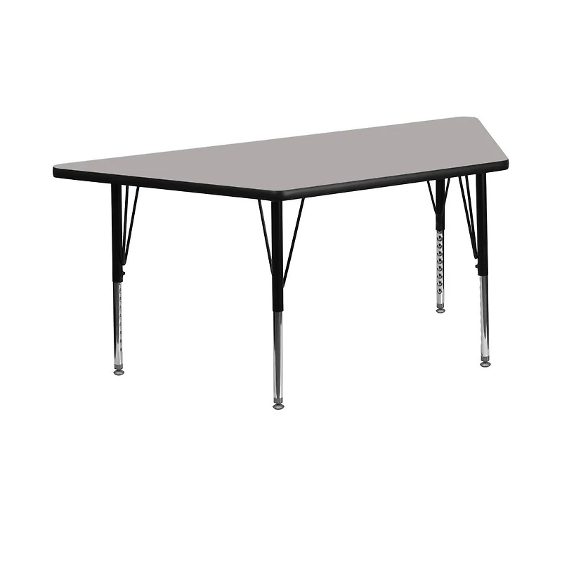 Emma+Oliver 29X57 Trapezoid Hp Laminate Adjustable Preschool Activity Table