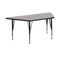 Emma+Oliver 29X57 Trapezoid Hp Laminate Adjustable Preschool Activity Table