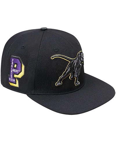 Men's Pro Standard Black Prairie View A&M Panthers Arch Over Logo Evergreen Snapback Hat