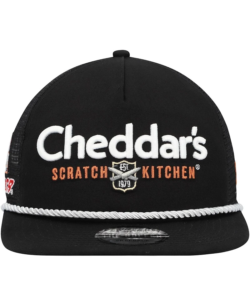 Men's New Era Black Kyle Busch Cheddar's Golfer Snapback Hat