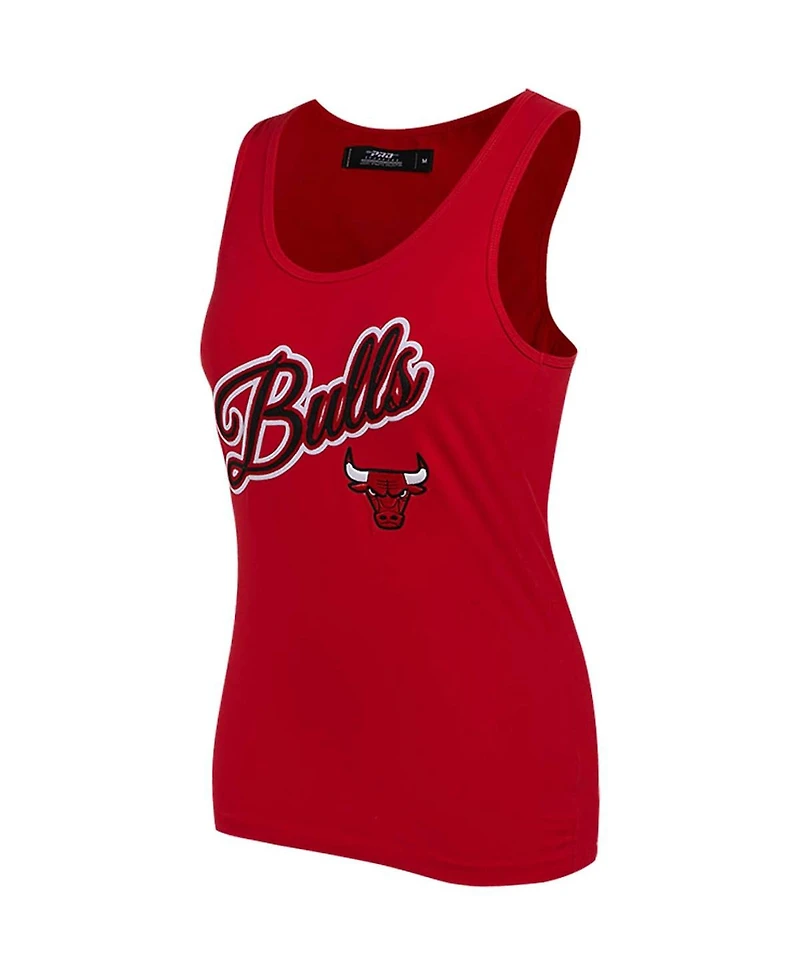 Women's Pro Standard Red Chicago Bulls Script Tank Top