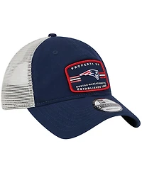 Men's New Era Navy New England Patriots Property Trucker 9TWENTY Snapback Hat
