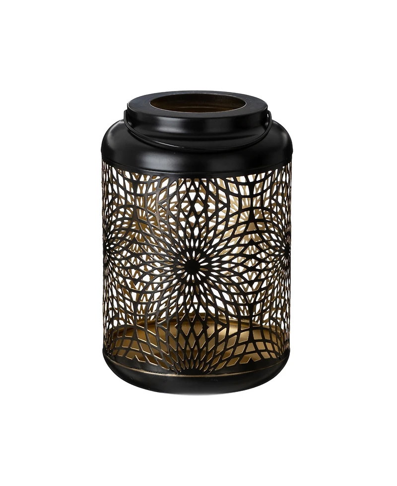 Glitzhome 8.75" H Metal Cutout Solar Powered Outdoor Hanging Lantern with Edison Bulb, Set of 2 Dnu