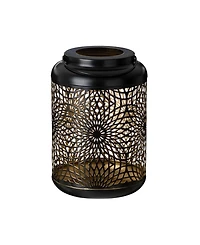Glitzhome 8.75" H Metal Cutout Solar Powered Outdoor Hanging Lantern with Edison Bulb, Set of 2 Dnu