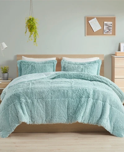 Intelligent Design Malea Shaggy Faux-Fur 3-Pc. Comforter Set, King/California King