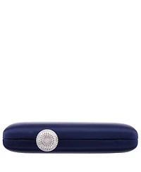 Nina Satin Minaudiere Crystal Clasp Clutch