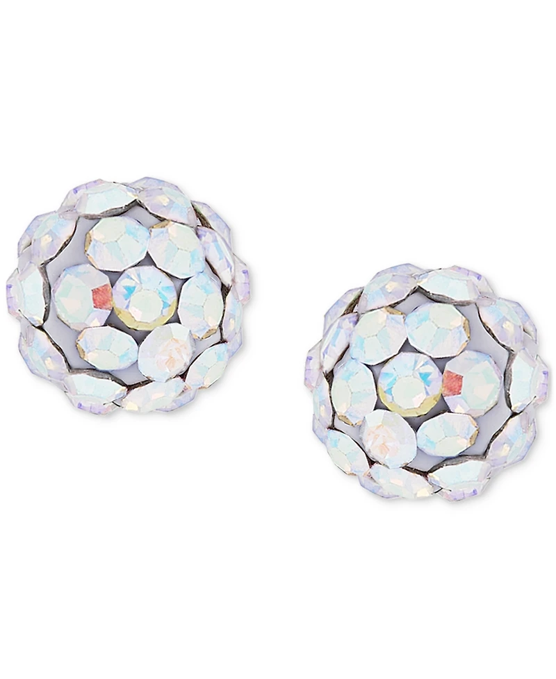 Children's 2-Pc Set Multicolor Crystal Reversible Stud & Dangle Hoop Earrings in 14k Gold