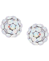 Children's 2-Pc Set Multicolor Crystal Reversible Stud & Dangle Hoop Earrings in 14k Gold