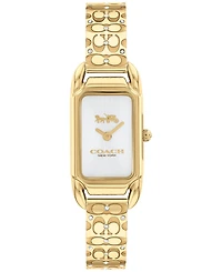 Coach Women's Cadie Signature C Gold-Tone Stainless Steel Bangle Watch, 28.5 x 17.5mm