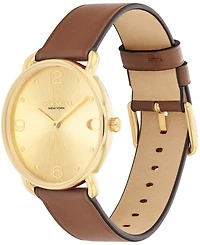 Coach Unisex Elliot Saddle Leather Strap Watch, 36mm
