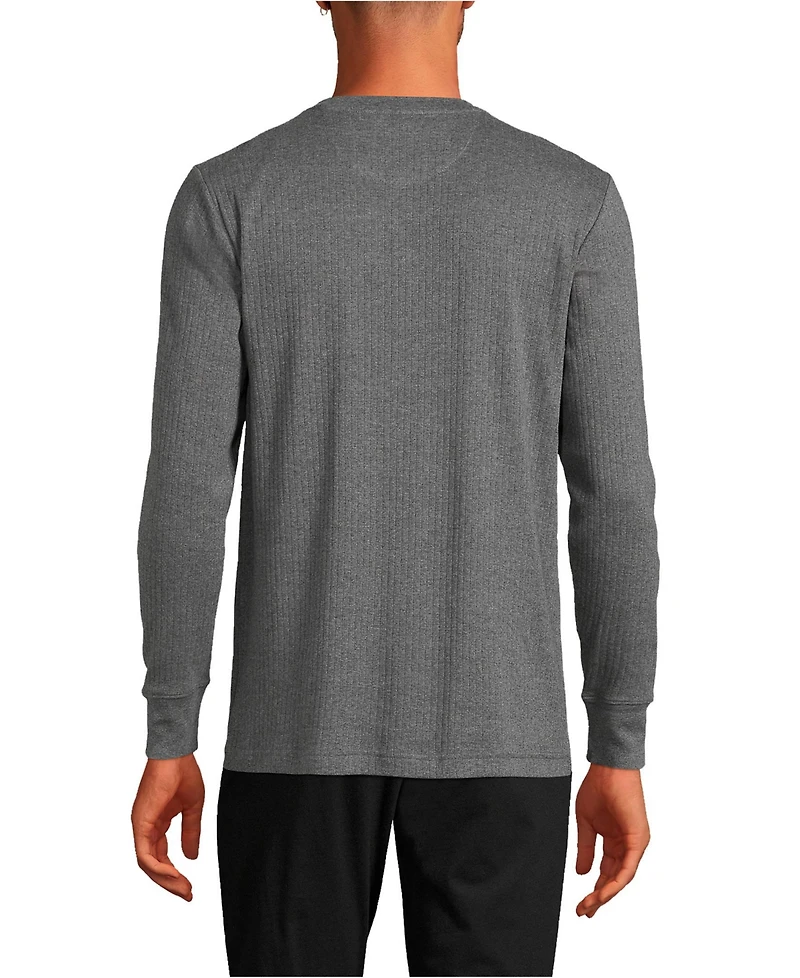 Lands' End Men's Knit Rib Pajama Henley