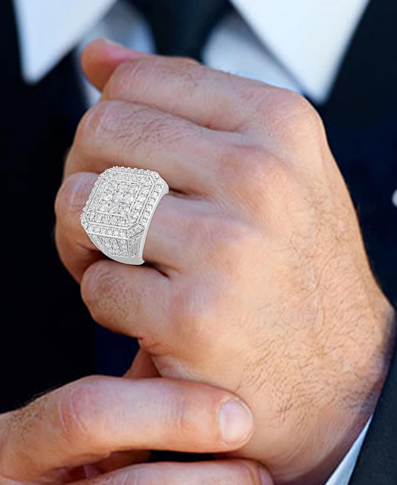 Men's Diamond Cluster Ring (5 ct. t.w.) 10k Yellow, White or Rose Gold