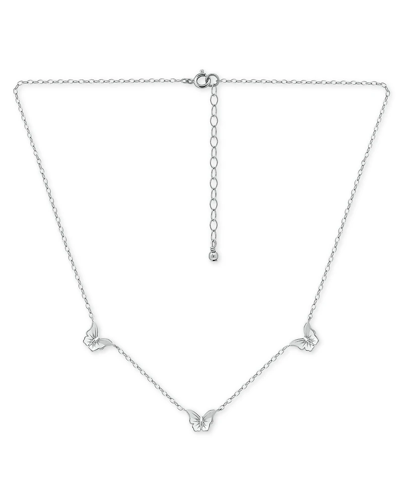 Giani Bernini Butterfly Trio Collar Necklace, 16" + 2" extender, Created for Macy's