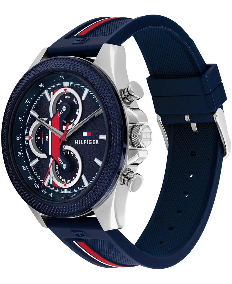 Tommy Hilfiger Men's Multifunction Blue Silicone Watch 46mm
