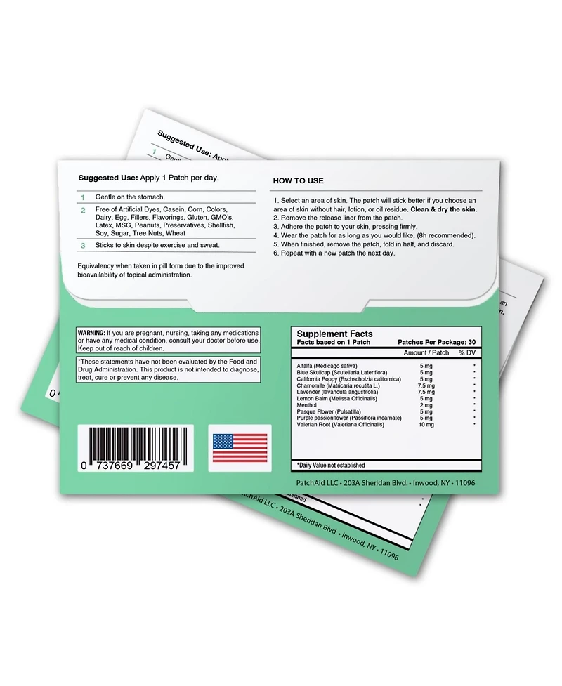 PatchAid Sleep Aid Topical Patch for Kids by Melatonin-Free! (30-Day Supply)