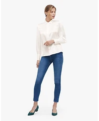 Vintage Bow Tie Silk Blouse for Women