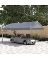 Outsunny 10' x 20' Carport, Portable Garage & Patio Canopy Tent Storage Shelter, Adjustable Height, Anti-uv Cover for Car, Truck, Boat, Catering, Wedd