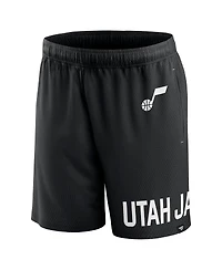 Men's Fanatics Black Utah Jazz Free Throw Mesh Shorts