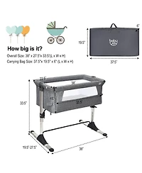 Costway Baby Portable Bed Side Sleeper Travel Bassinet Crib