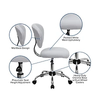 Emma+Oliver Mid-Back Mesh Padded Swivel Task Office Chair With Chrome Base