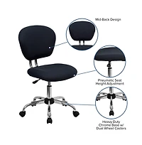 Emma+Oliver Mid-Back Mesh Padded Swivel Task Office Chair With Chrome Base
