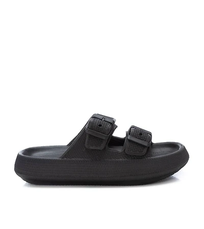 Women's Rubber Flat Sandals By Xti, Black