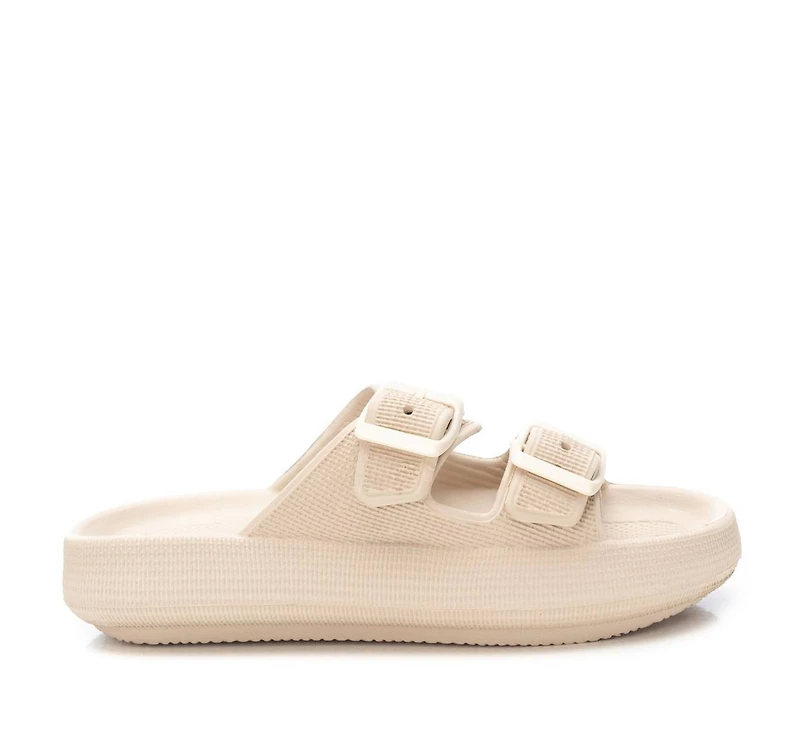 Xti Women's Rubber Flat Sandals By Xti, Beige