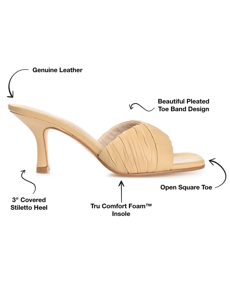 Journee Signature Women's Juliette Leather Open Toe Dress Sandals